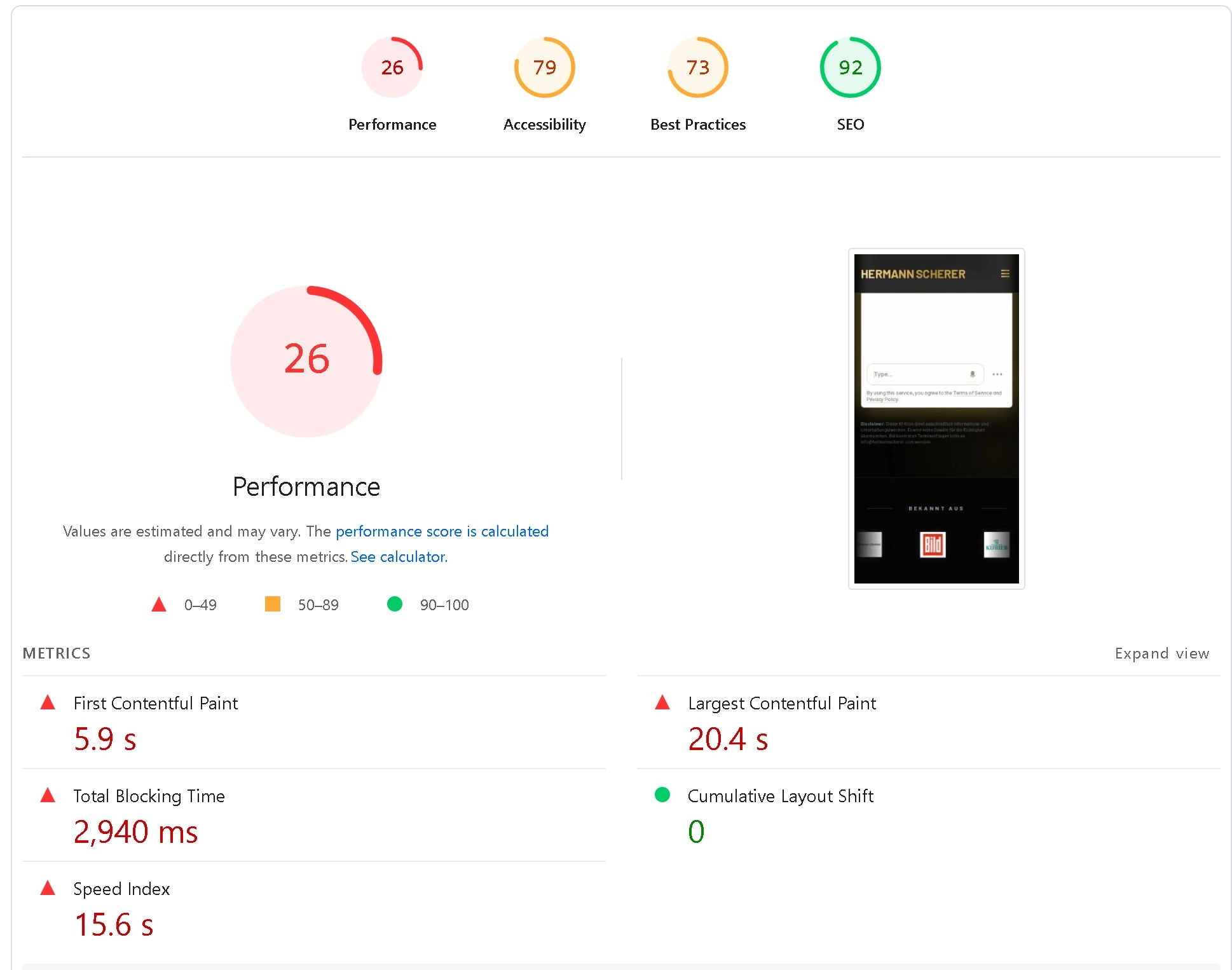 PageSpeed Beispiel 1