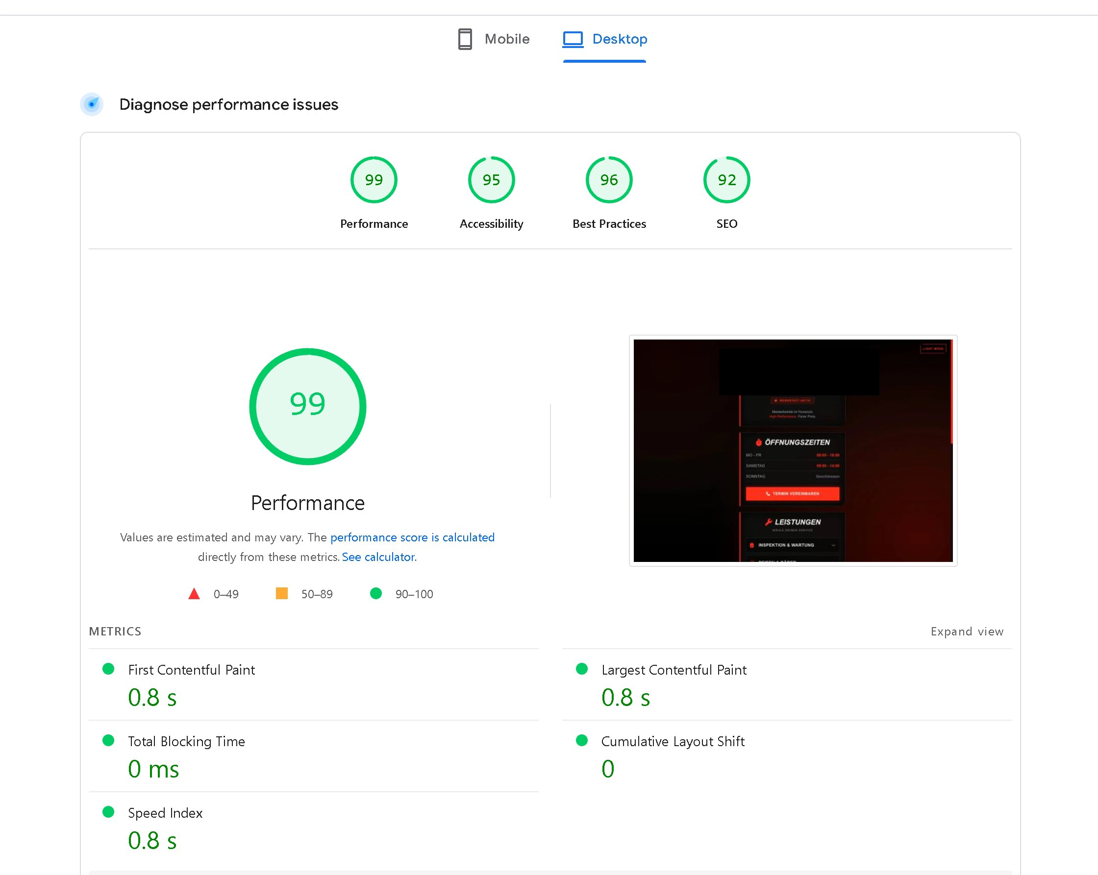 PageSpeed Beispiel 2